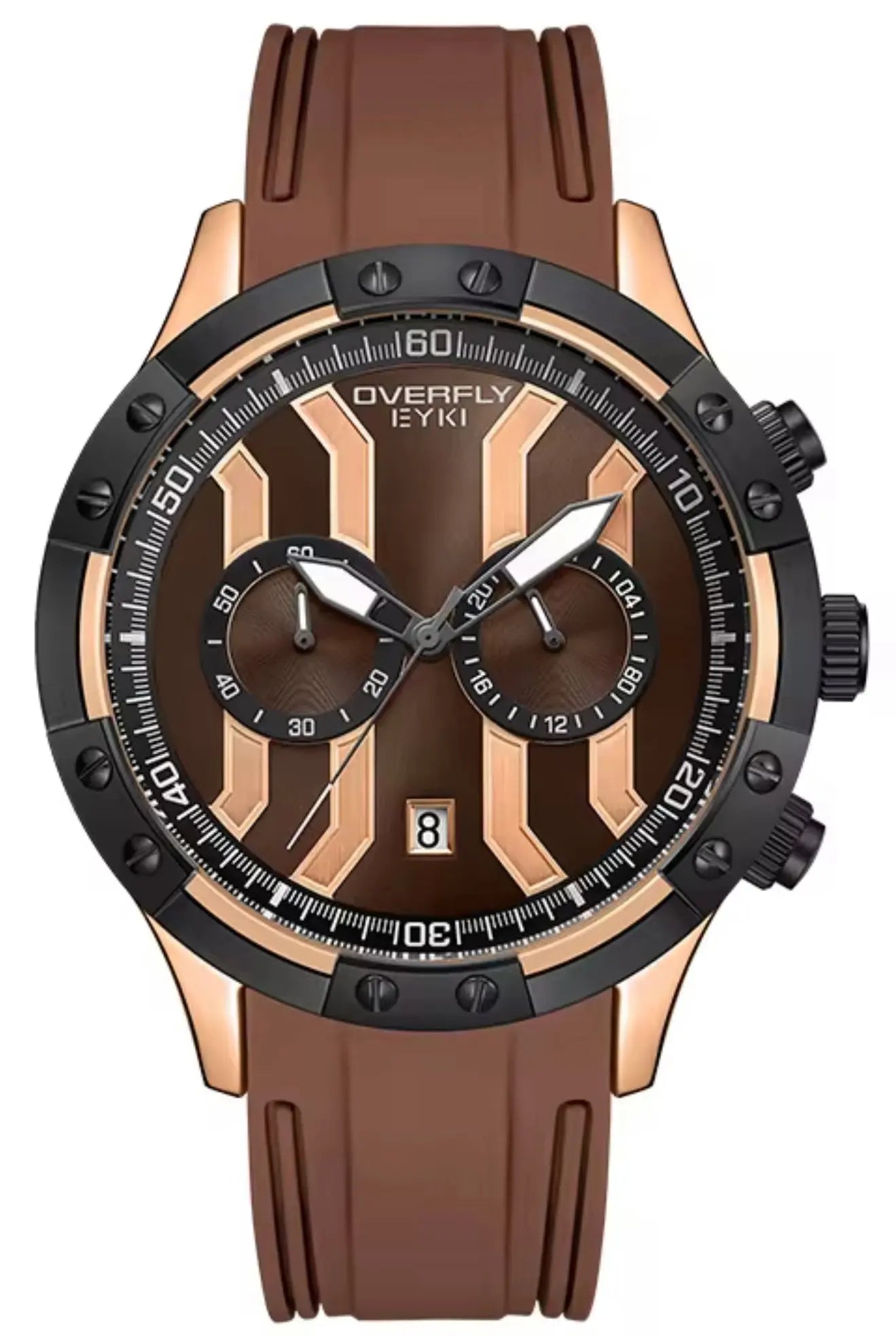 Men’s Quartz Wristwatch – Luxury Sport Brown OverflyEyki