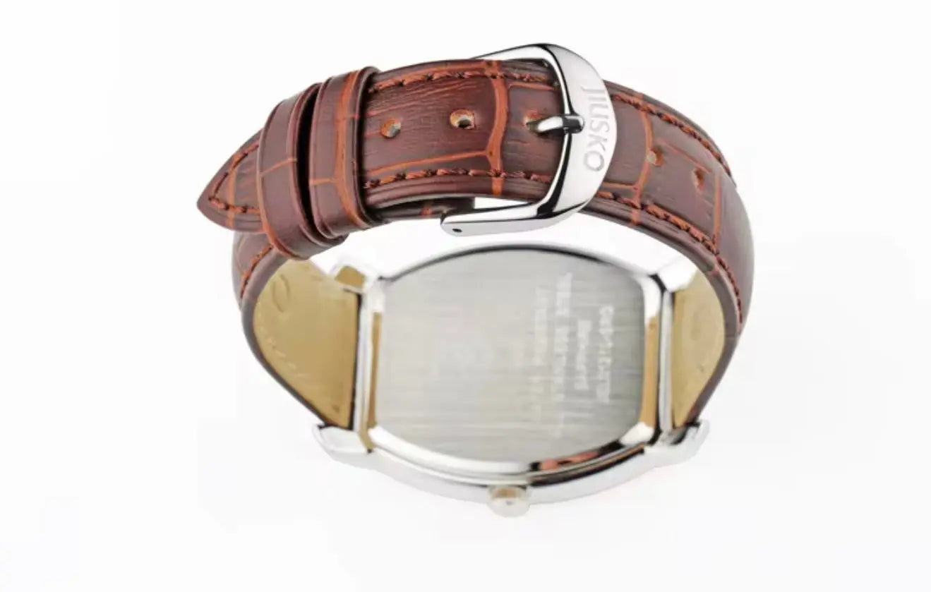 Luxury Couple Watch Set – His & Hers Quartz Wristwatches with Sapphire Crystal, Leather Strap, 3ATM Water Resistant (Brown) OverflyEyki