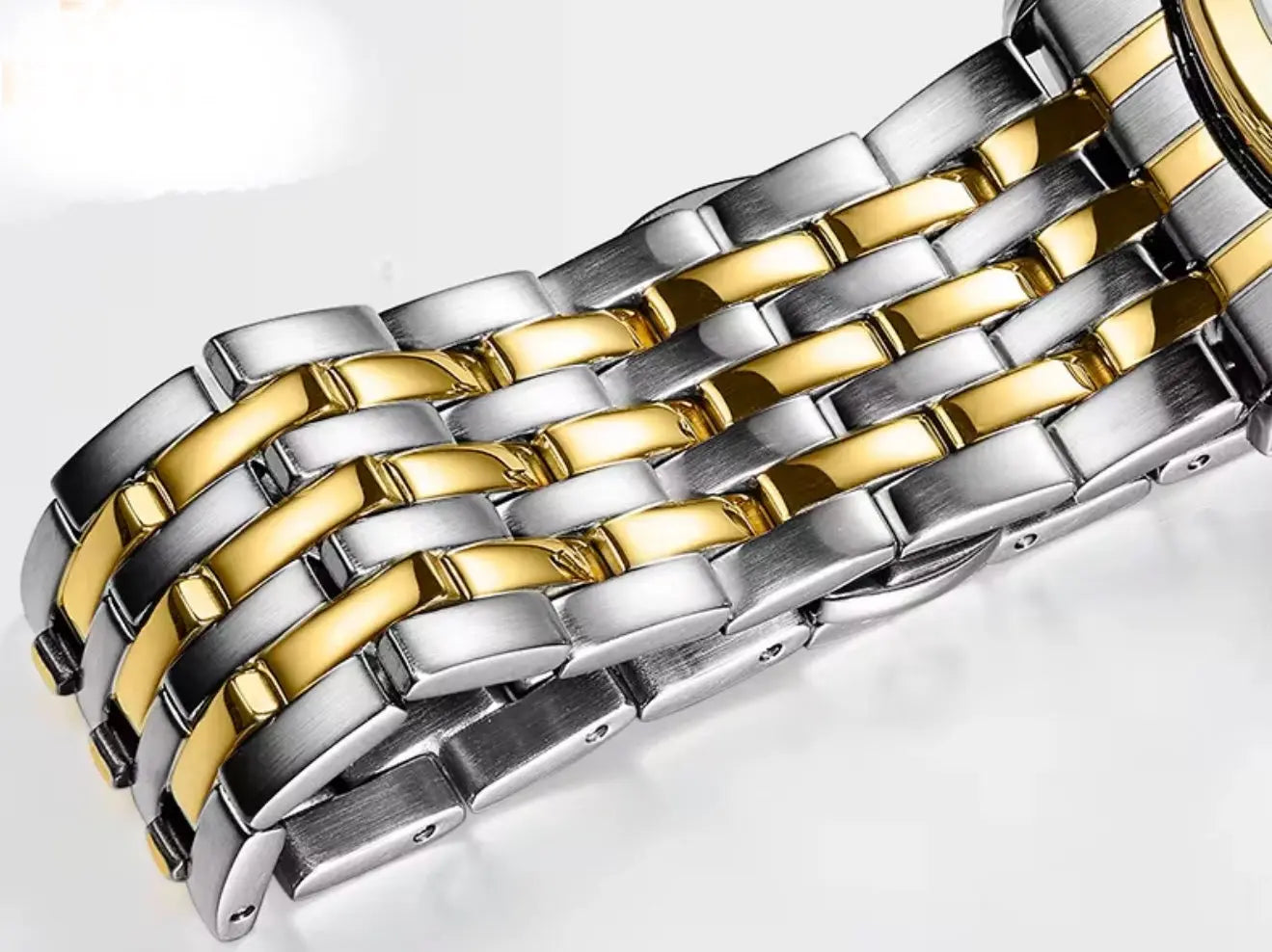 EYKI Women’s Stainless Steel Quartz Wristwatch – Sapphire Glass, Luxury Fashion Business Watch (Gold) OverflyEyki