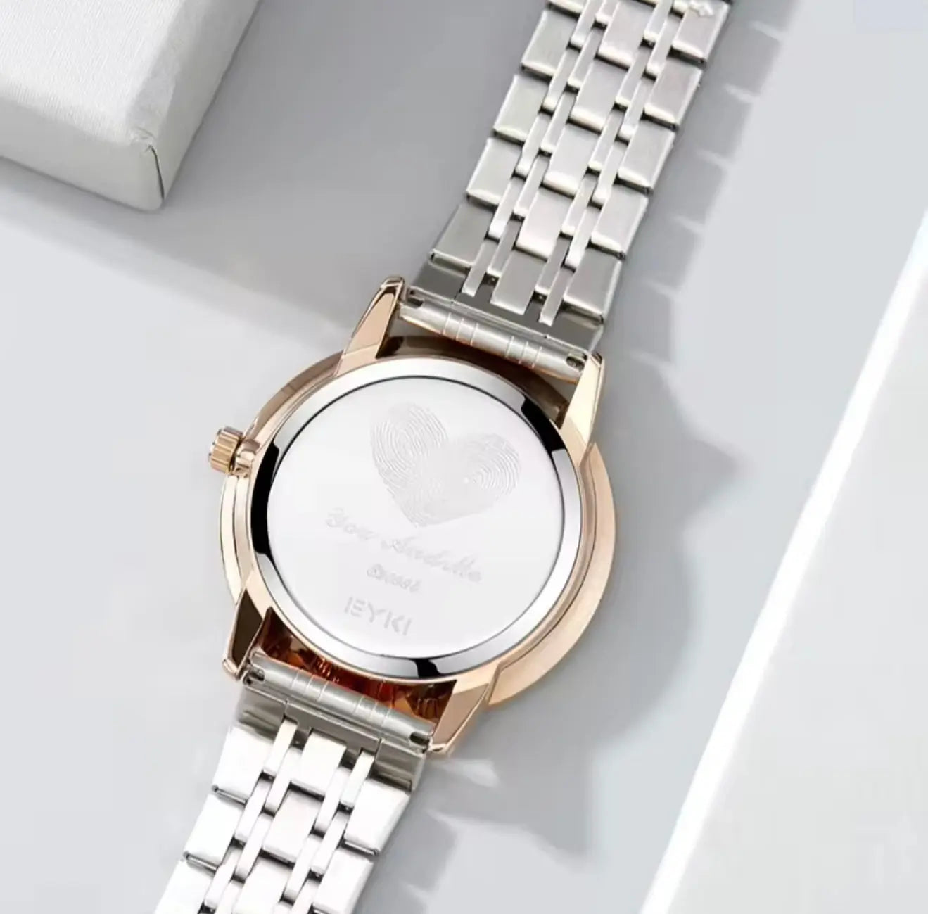 EYKI Couple Watch Set for Men & Women – Stainless Steel Quartz Wristwatches, Waterproof 3ATM OverflyEyki