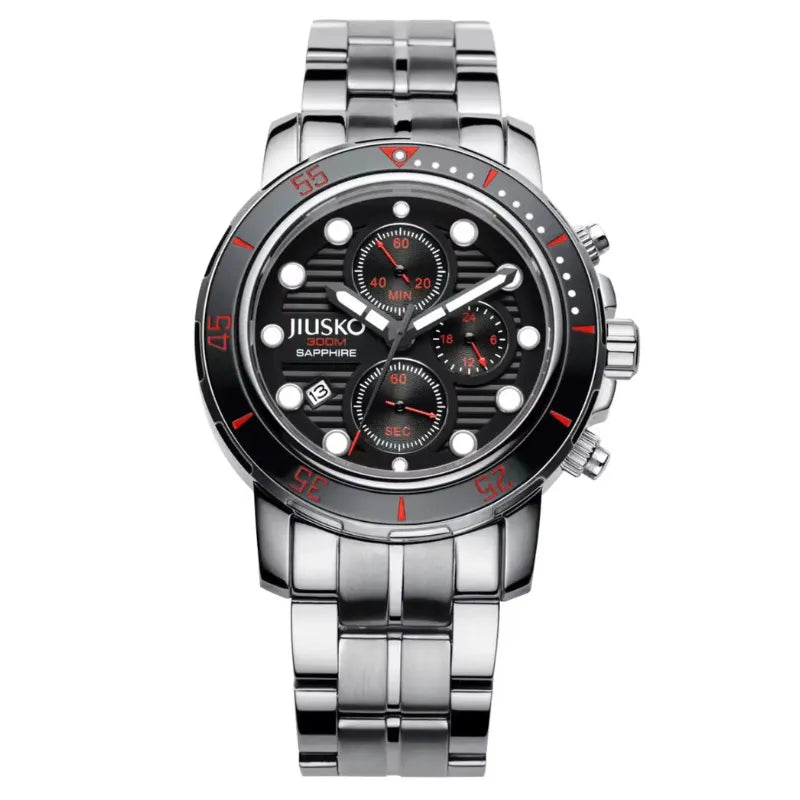 JIUSKO JSK043M Titanium Diver Watch - Silver | Black My Store