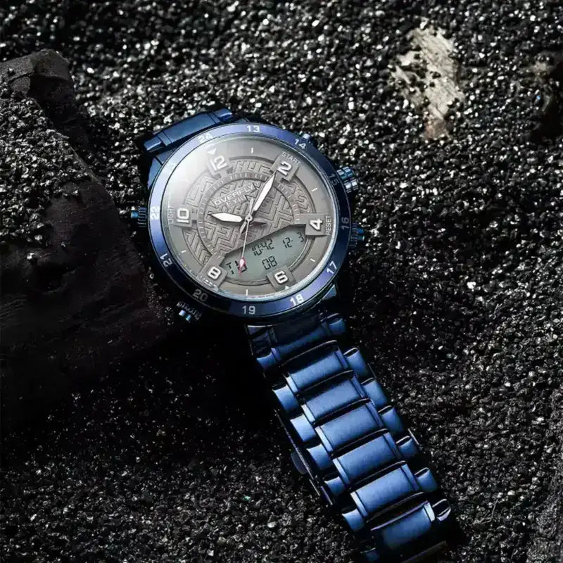 Durable blue stainless steel multifunctional watch for men. Find quality affordable watches at our specialized online watch store in Canada.