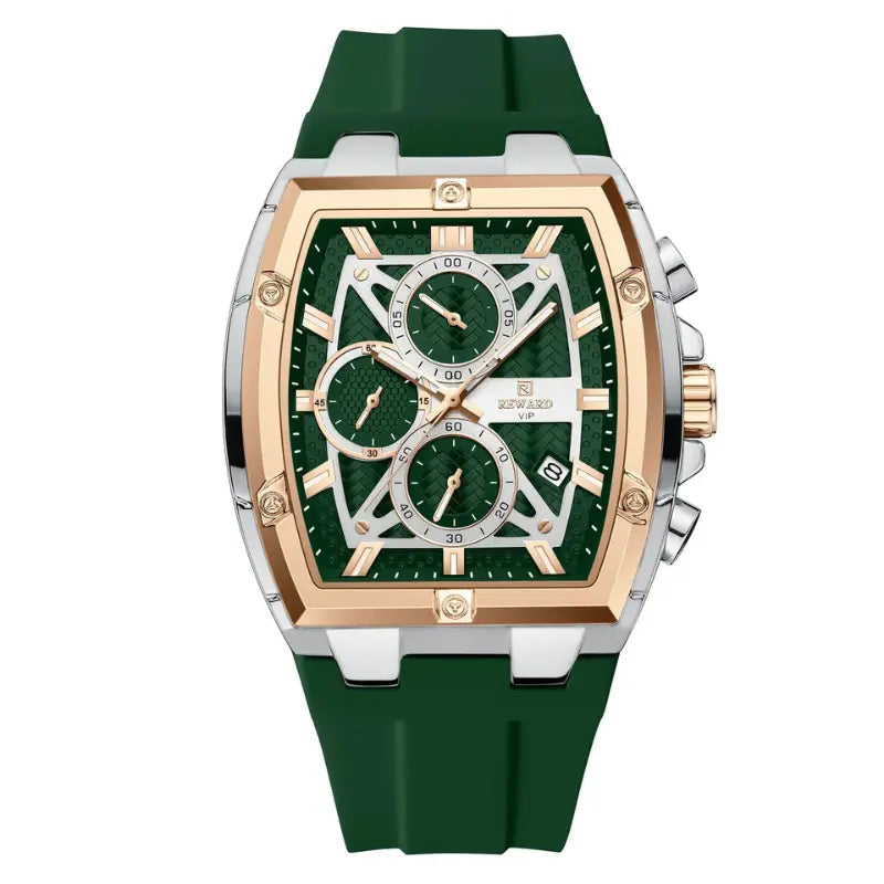 Square Green Dial Chronograph Men’s Watch - REWARD RD832261M Reward