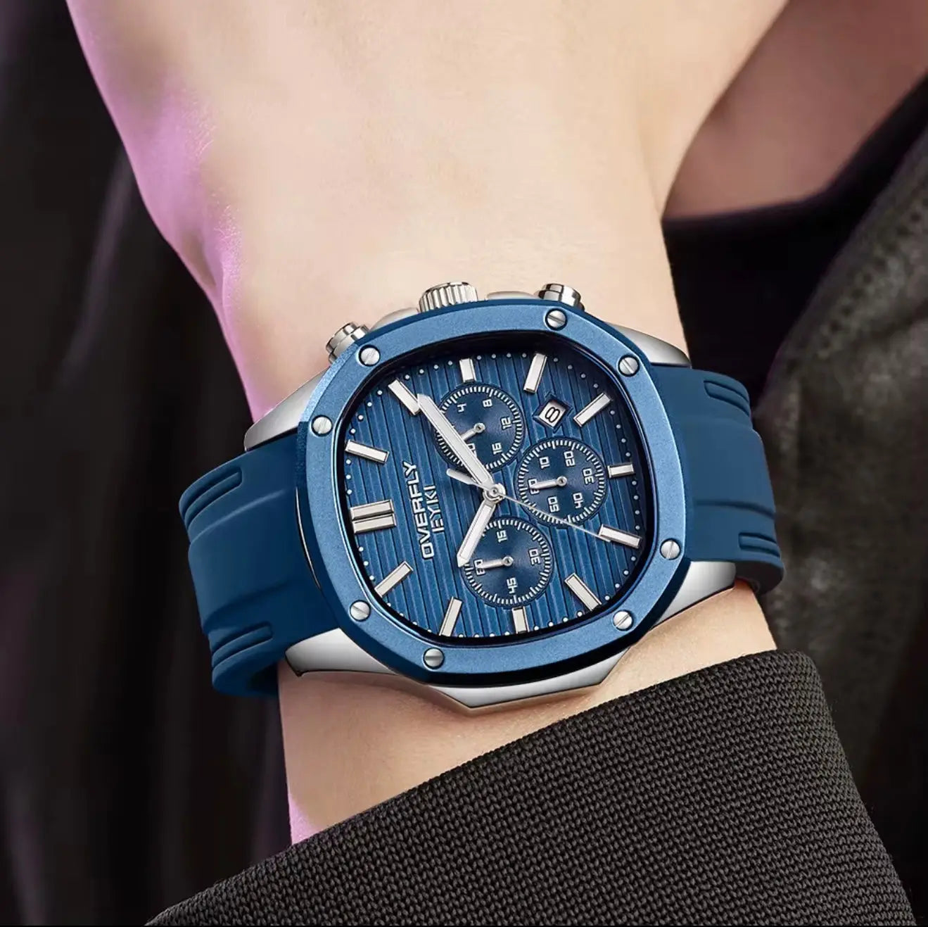 Luxury Men’s Analog Chronograph Sport Watch - Blue 