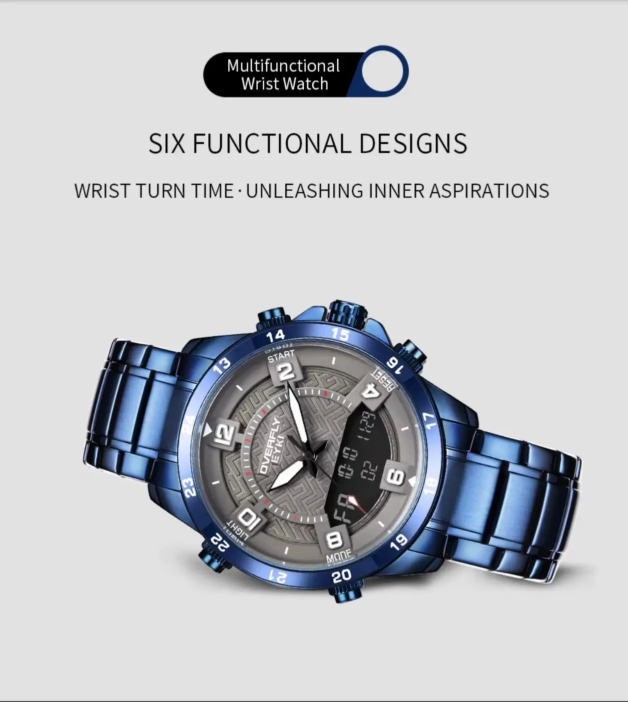 Digital Sports Wristwatch for Men – Blue My Store