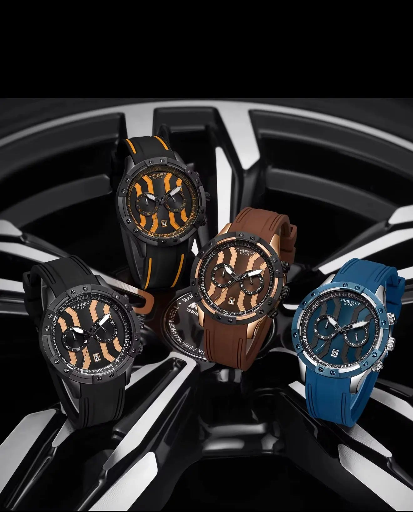 Men’s Quartz Wristwatch – Luxury  Sport Blue OverflyEyki