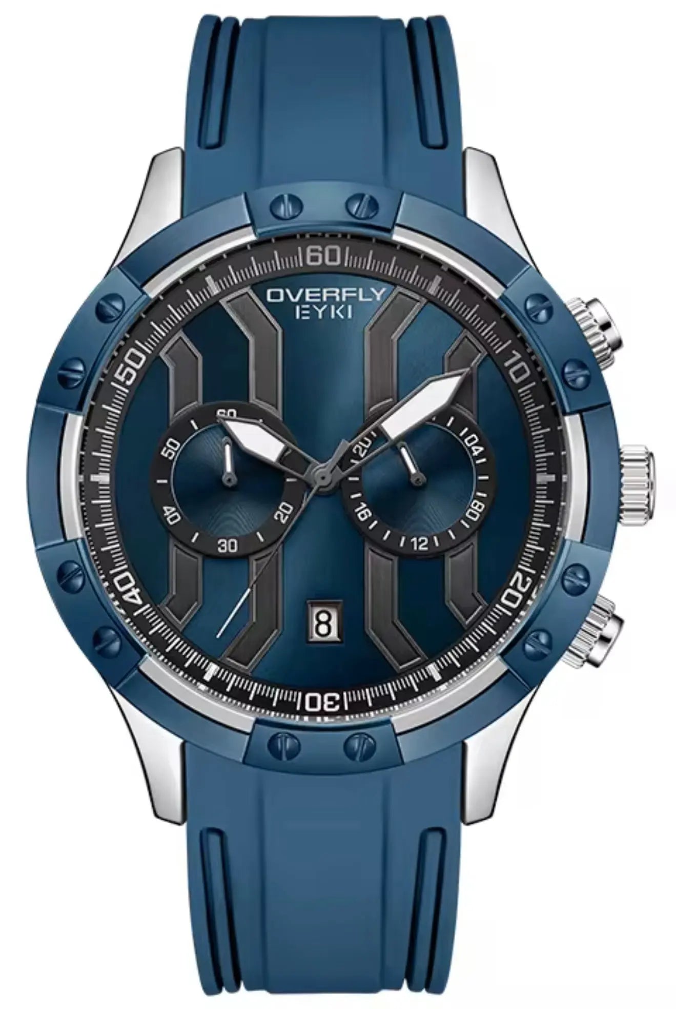 Men’s Quartz Wristwatch – Luxury  Sport Blue OverflyEyki