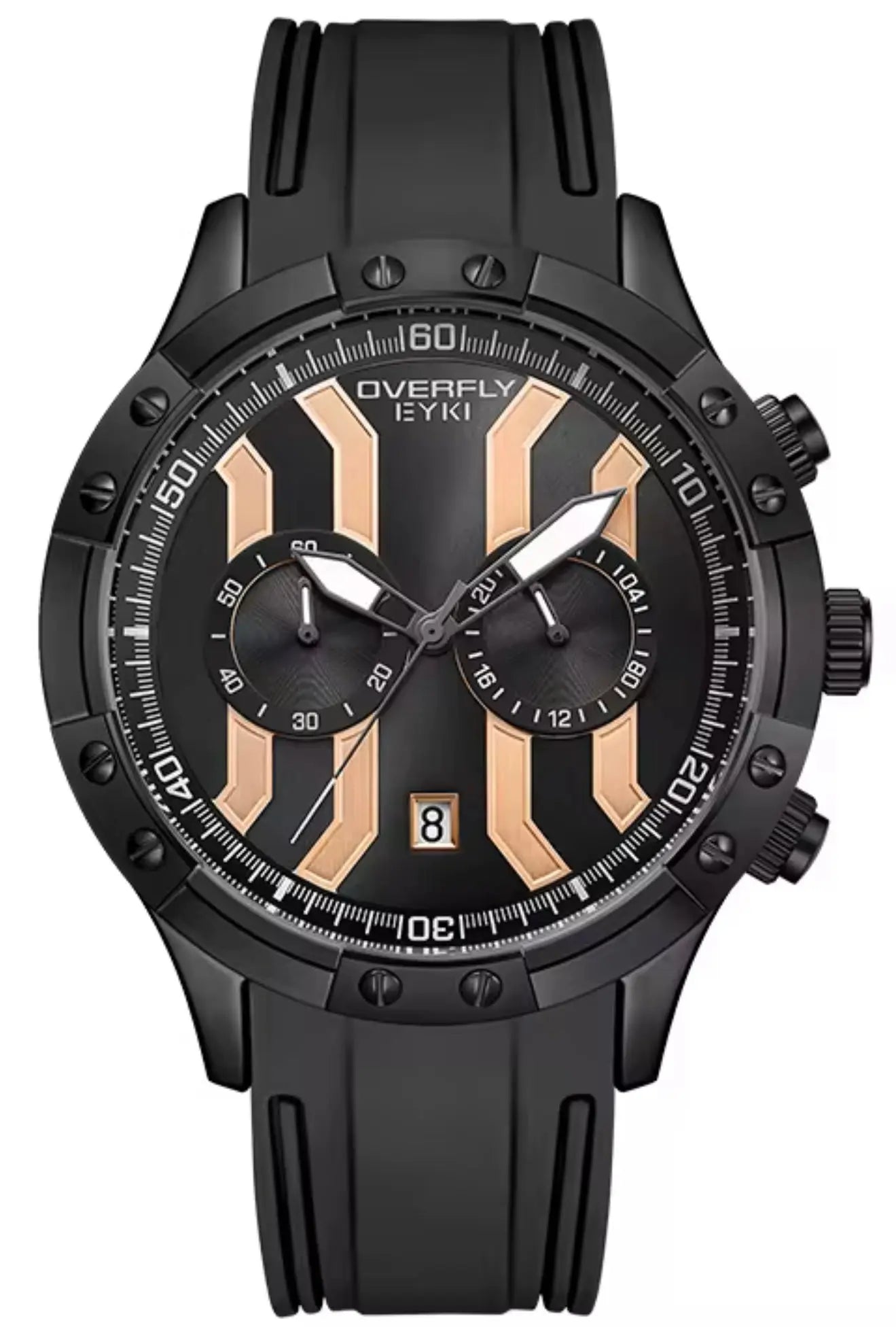 Men’s Quartz Wristwatch – Luxury Sport Black OverflyEyki