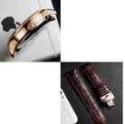 EYKI Men’s Automatic Wristwatch – Luxury Leather Strap (Brown) OverflyEyki