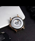 EYKI Men’s Automatic Wristwatch – Luxury Leather Strap (Black) OverflyEyki