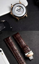 EYKI Men’s Automatic Wristwatch – Luxury Leather Strap (Brown) OverflyEyki