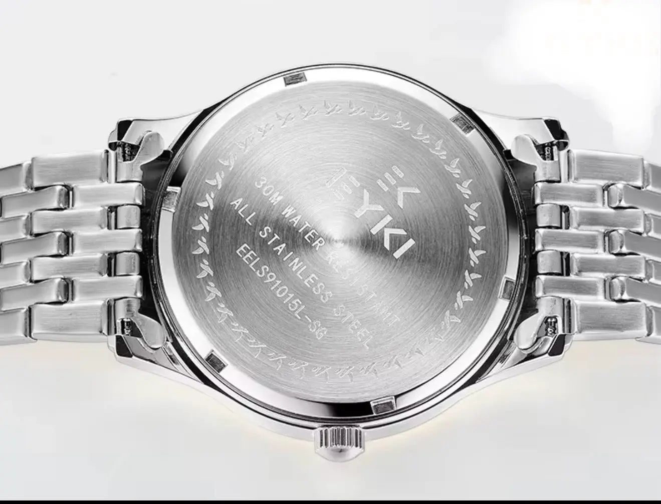 EYKI Women’s Stainless Steel Quartz Wristwatch – Sapphire Glass,  Luxury Fashion Business Watch (Silver) OverflyEyki