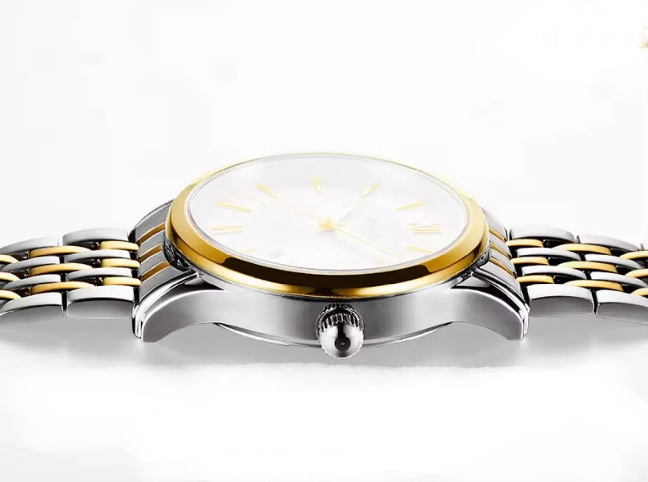 EYKI Women’s Stainless Steel Quartz Wristwatch – Sapphire Glass,  Luxury Fashion Business Watch (Gold) OverflyEyki