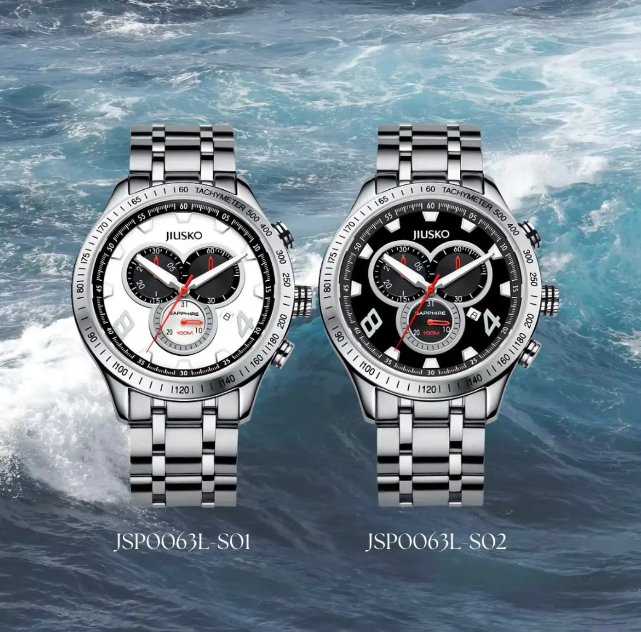 Men’s Diver Watch – tachymeter, chronograph watch, Sapphire Crystal, Water resistant OverflyEyki