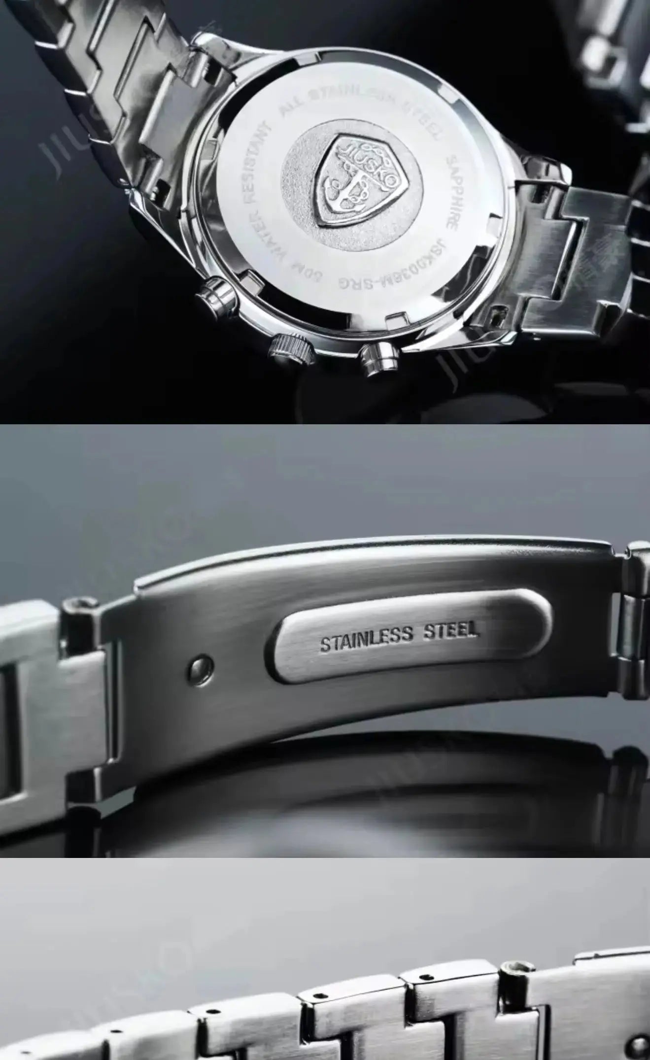 Men’s Diver Watch – Stainless Steel, Chronograph, Waterproof OverflyEyki