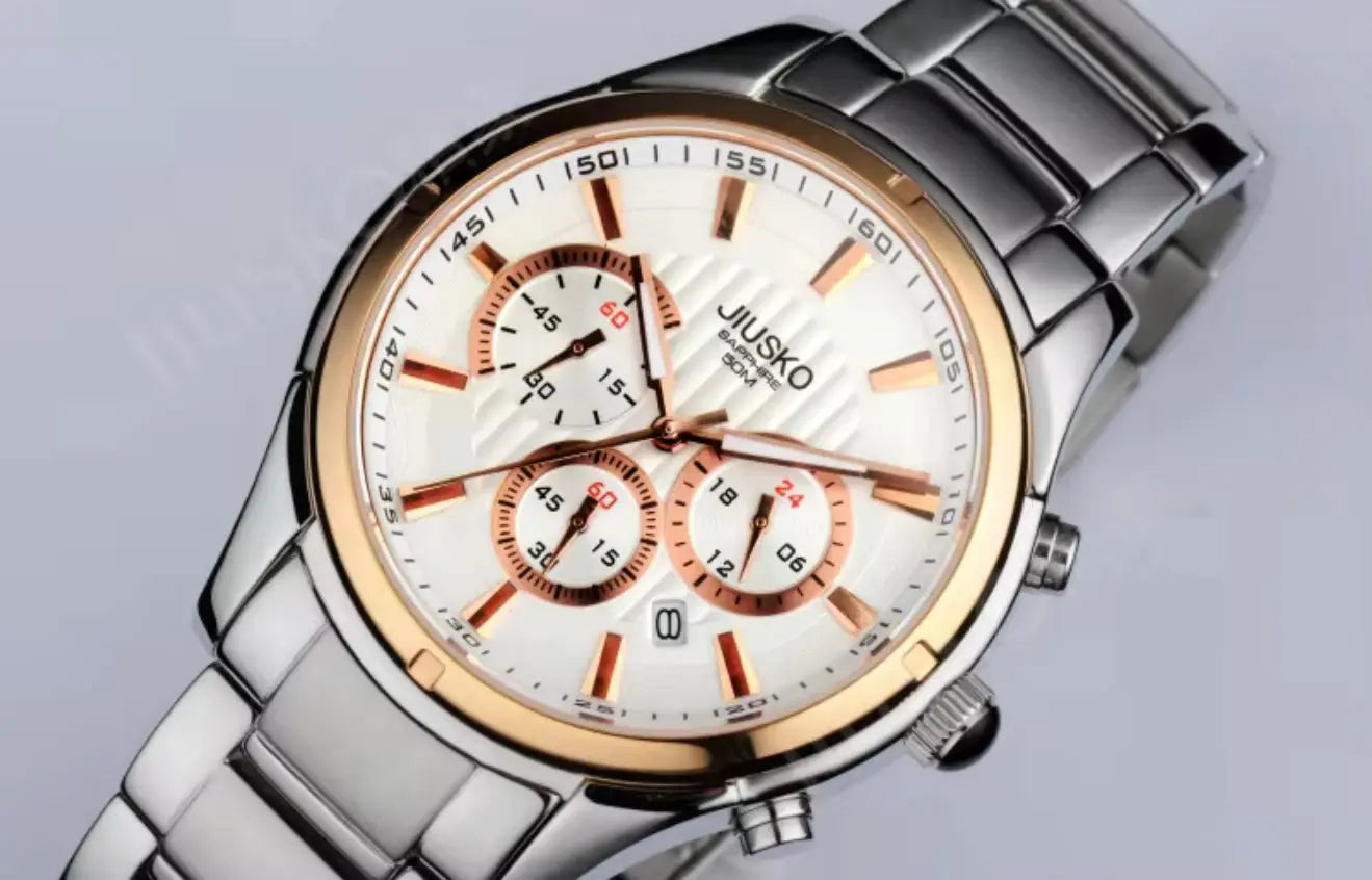 Men’s Diver Watch – Stainless Steel, Chronograph, Waterproof OverflyEyki