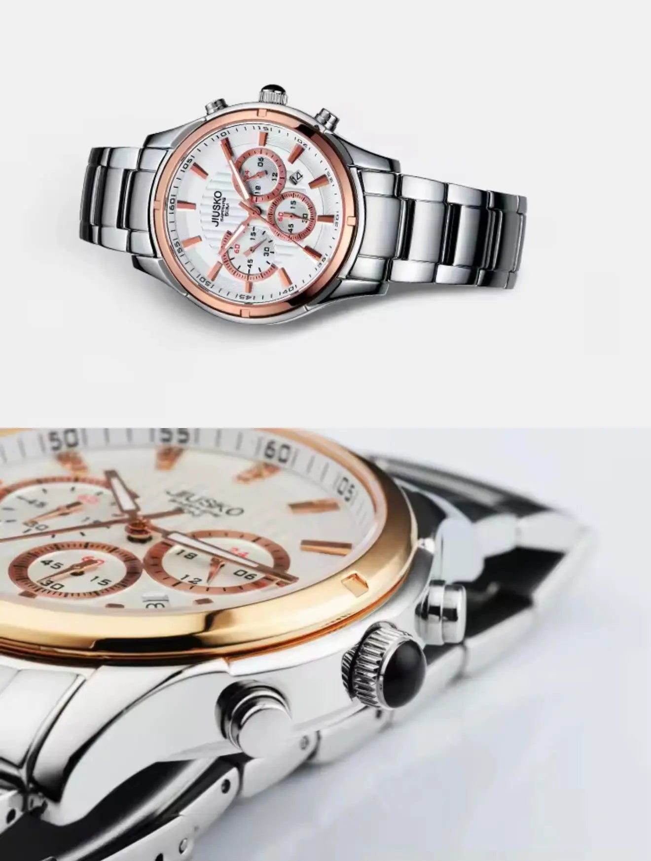 Men’s Diver Watch – Stainless Steel, Chronograph, Waterproof OverflyEyki