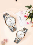 EYKI Couple Watch Set for Men & Women – Stainless Steel Quartz Wristwatches, Waterproof 3ATM OverflyEyki