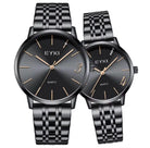 EYKI Couple Watch Set for Men & Women – Stainless Steel Quartz Wristwatches, Waterproof 3ATM OverflyEyki