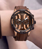 Men’s Quartz Wristwatch – Luxury Sport Brown OverflyEyki