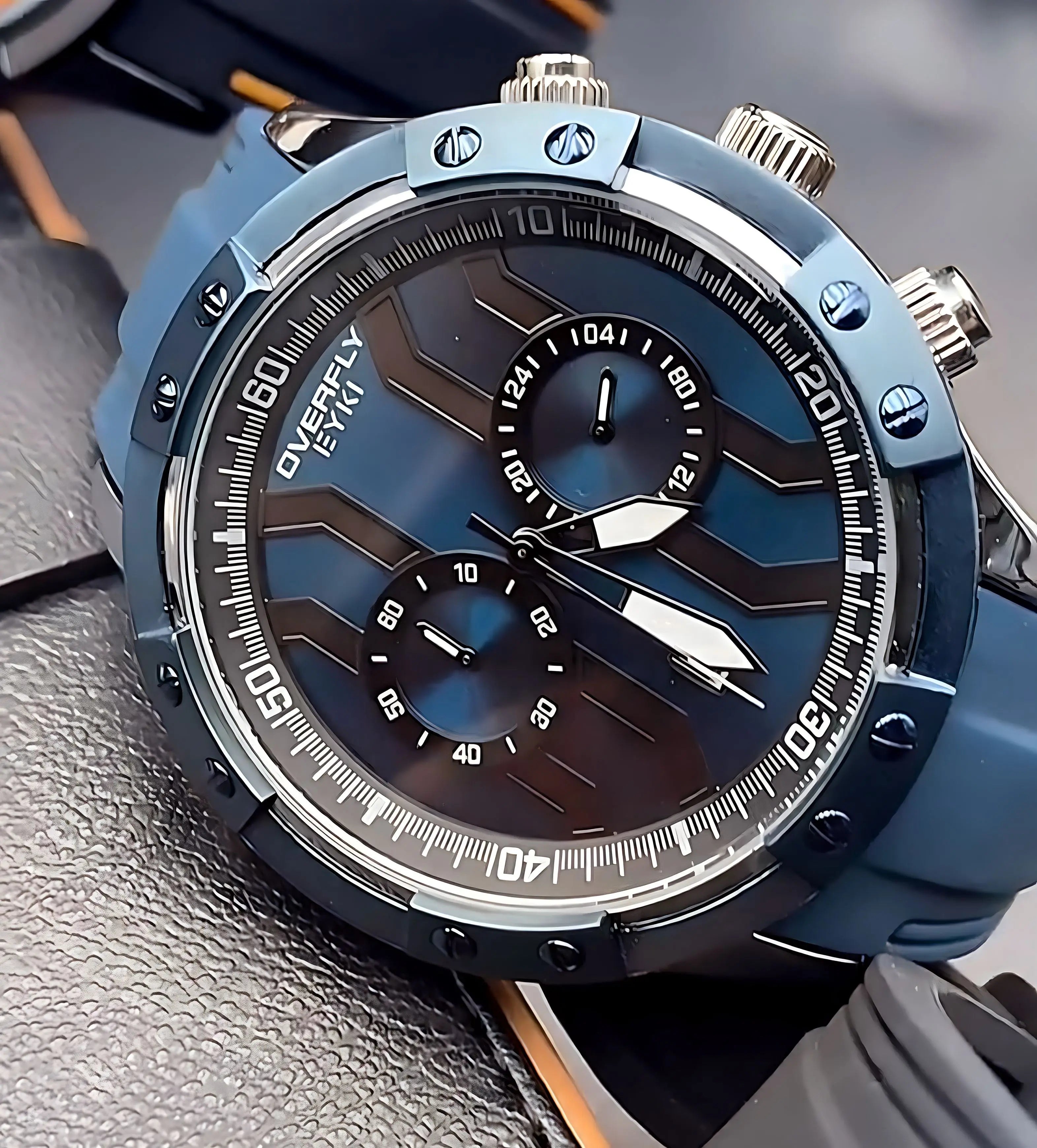 Men’s Quartz Wristwatch – Luxury  Sport Blue OverflyEyki