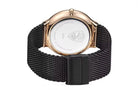 JIUSKO Couple's Quartz Watch Set – Sapphire Crystal, Stainless Steel Mesh Band, Quartz Movement (Black) OverflyEyki