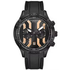 EYKI black silicone strap watch with rose gold accents and a bold chronograph dial. Find affordable watches at our online watch store in Canada.