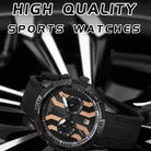 High-quality black silicone sports watch with rose gold dial details. Shop affordable watches at our premier online watch store in Canada.