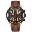 EYKI rose gold and brown silicone strap chronograph men's watch with a bold dial. Shop affordable watches at our online watch store in Canada.