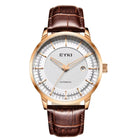 EYKI Men’s Automatic Wristwatch – Luxury Leather Strap (Brown) OverflyEyki