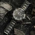 Full black stainless steel multifunctional men's watch with a link bracelet. Shop affordable watches at our top-rated online watch store in Canada.