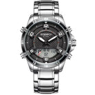 EYKI silver stainless steel multifunctional watch with high-contrast display. Shop affordable watches at our online watch store in Canada.