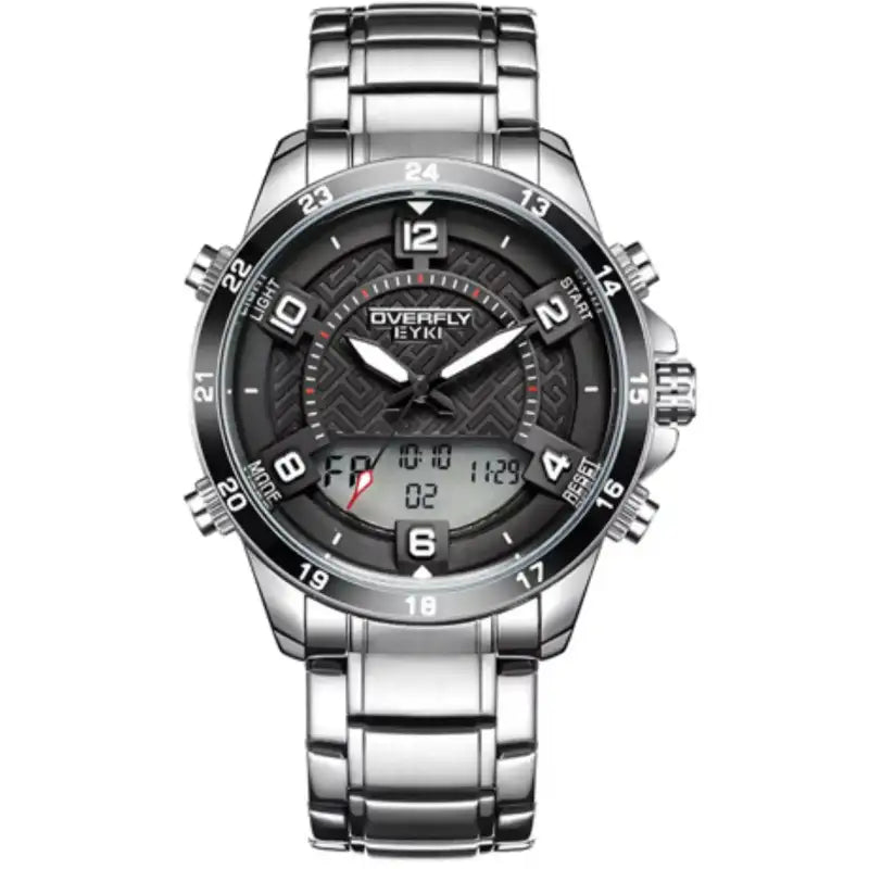 EYKI silver stainless steel multifunctional watch with high-contrast display. Shop affordable watches at our online watch store in Canada.