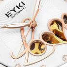Women Watch Open-Heart Skeleton Dial, Automatic Movement (Pink) My Store