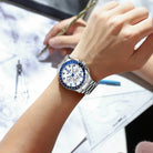 Men Wearing REWARD Blue Dial Chronograph Men’s Watch.