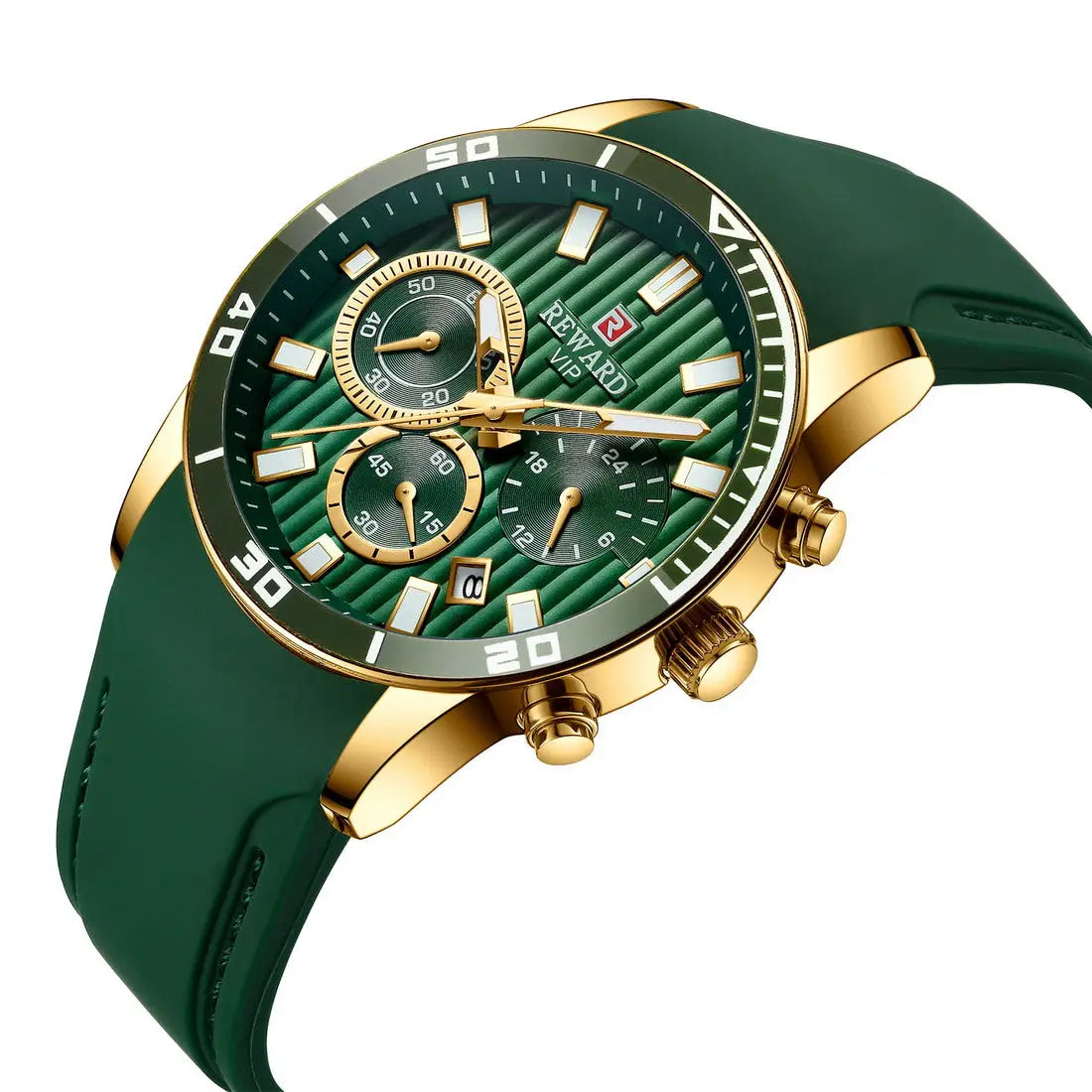 Green Dial Chronograph Men’s Watch - REWARD 83005 Reward