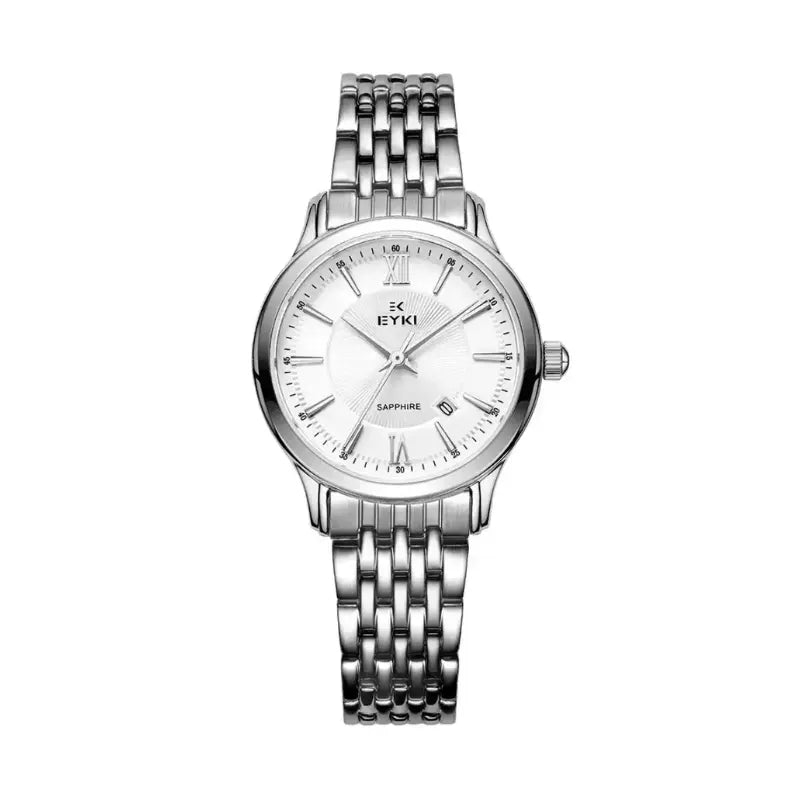 Elegant EYKI women's silver watch with sapphire crystal glass dial. Buy affordable watches at our online watch store in Canada.