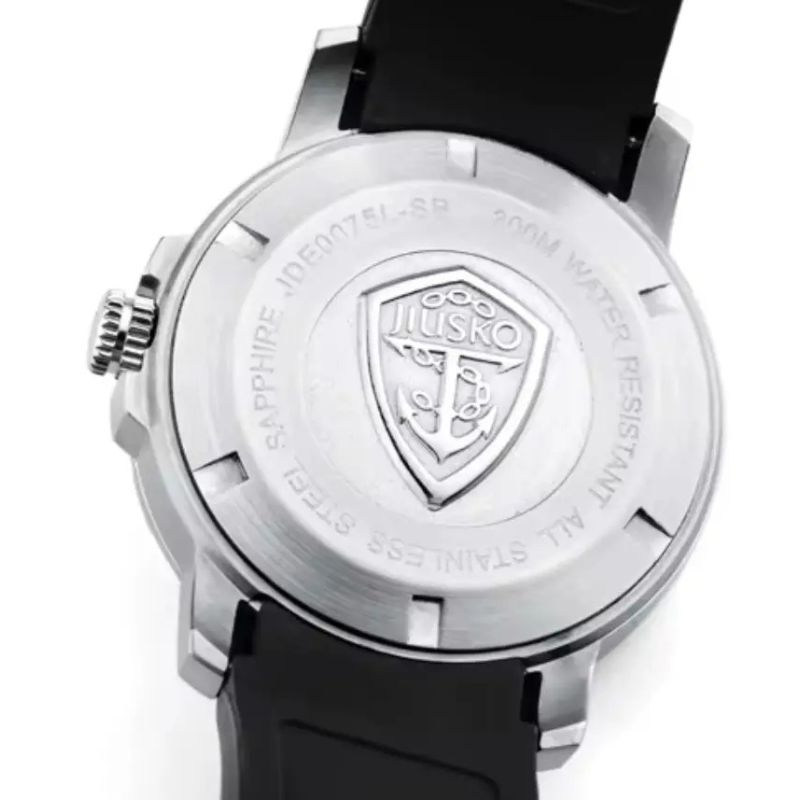 Watch back cover with brand logo on a white background