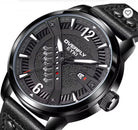 Men’s Quartz Analog Leather Wristwatch - Black My Store