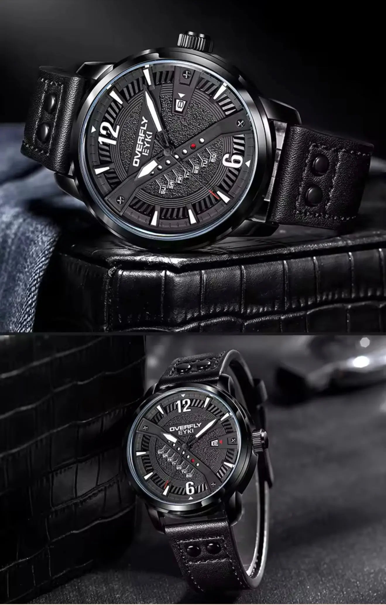 Men’s Quartz Analog Leather Wristwatch - Black My Store