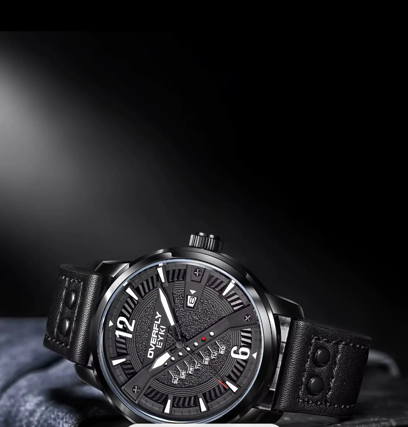 Men’s Quartz Analog Leather Wristwatch - Black My Store