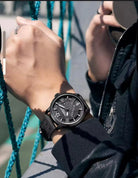 Men’s Quartz Analog Leather Wristwatch - Black My Store