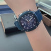 EYKI Overfly blue silicone strap chronograph watch for men with silver casing. Shop affordable watches at our online watch store in Canada.